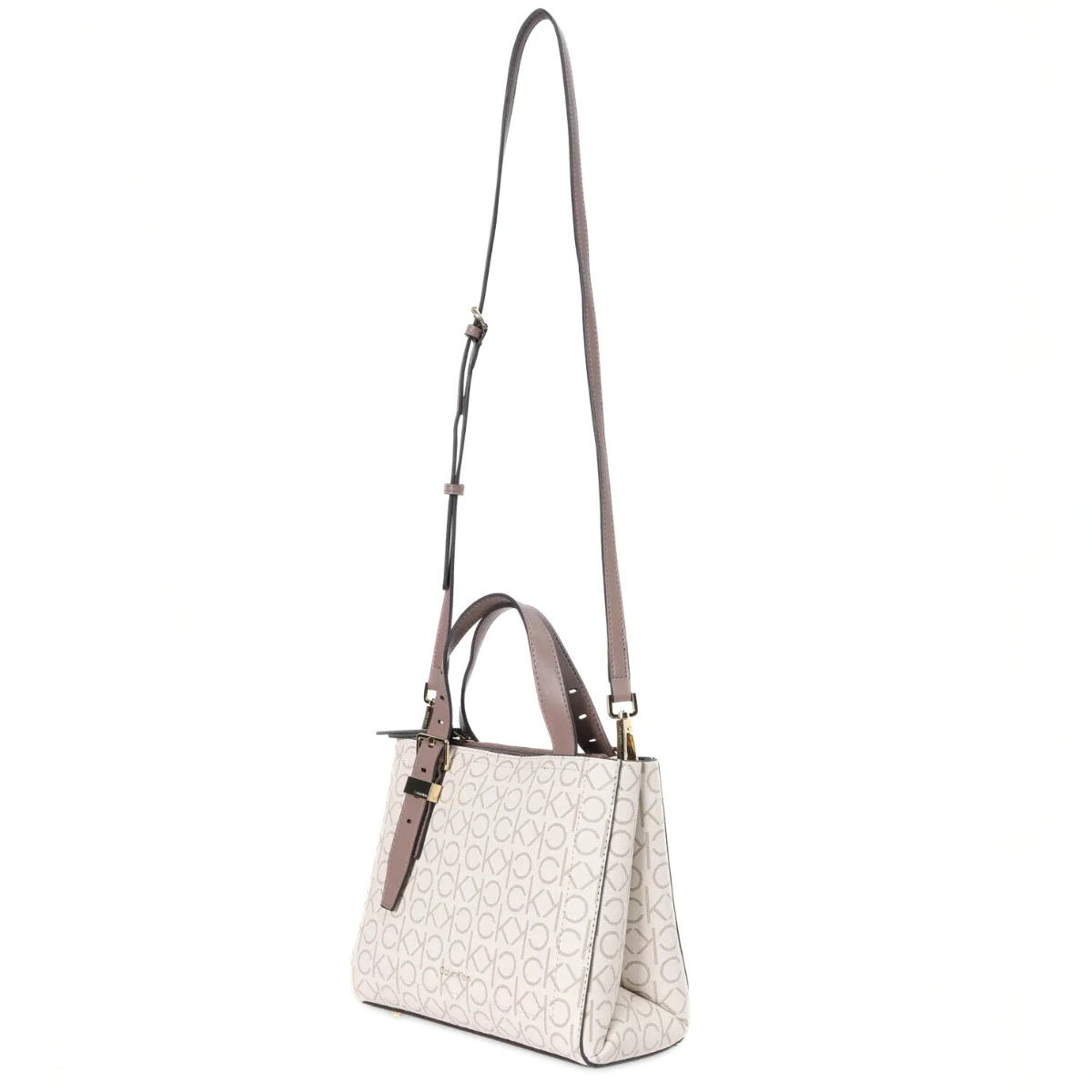 Calvin Klein Logo Pu Handbag Bag - BEG - Beige