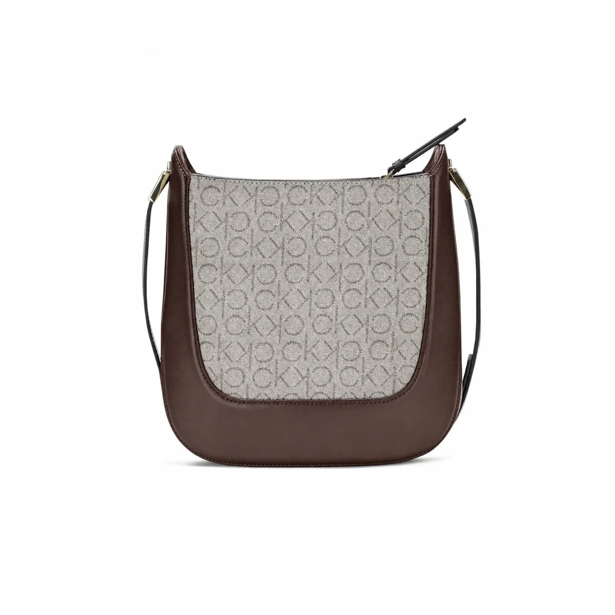 Calvin Klein Logo Tan Pu Sling Bag Crossbody Women - BRNBEG - Brown-Beige
