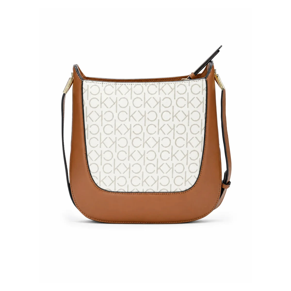 Calvin Klein Logo Tan Pu Sling Bag Crossbody Women - TANBEG - Tan-Beige