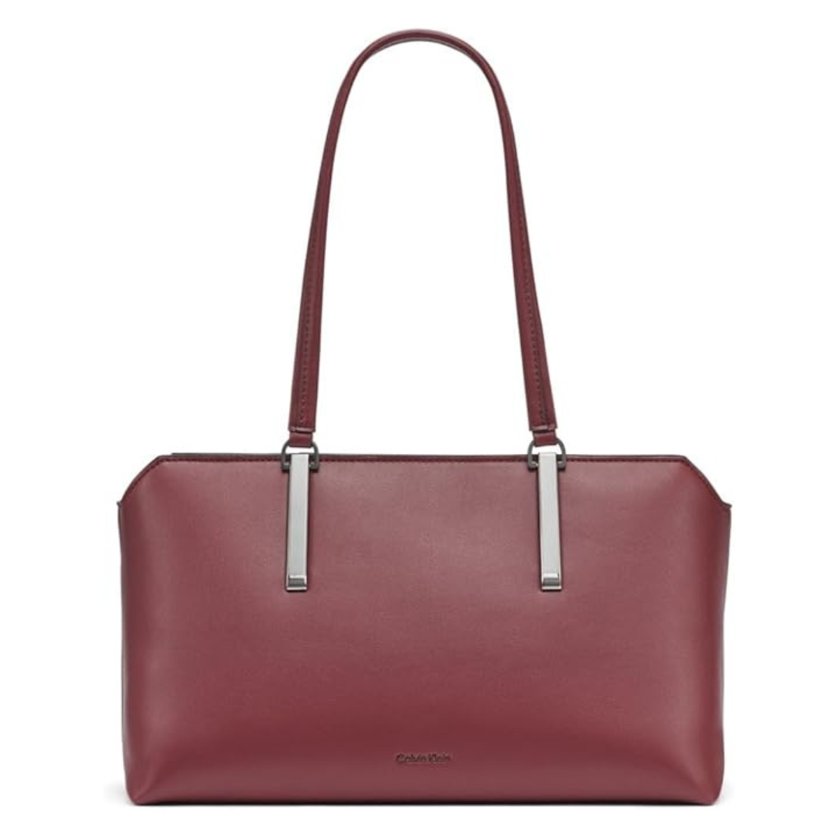 Calvin Klein Lori Top Zip Tote Handbag Women - BRG - Burgundy