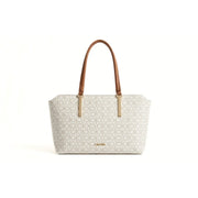 Calvin Klein Lori Top Zip Tote Handbag Women - CRMTAN - Cream-Tan