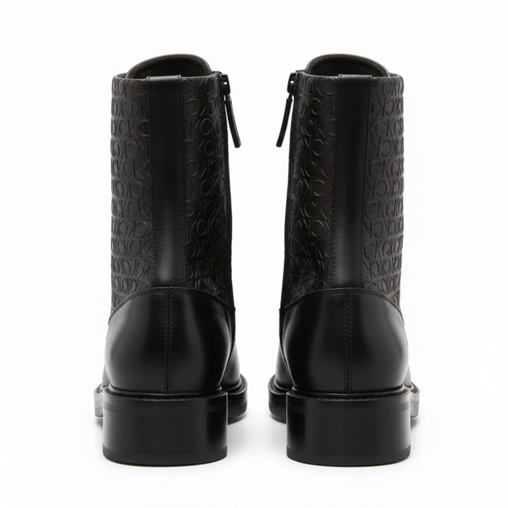 Calvin Klein LOW LEATHER ANKLE BOOTS - BLK