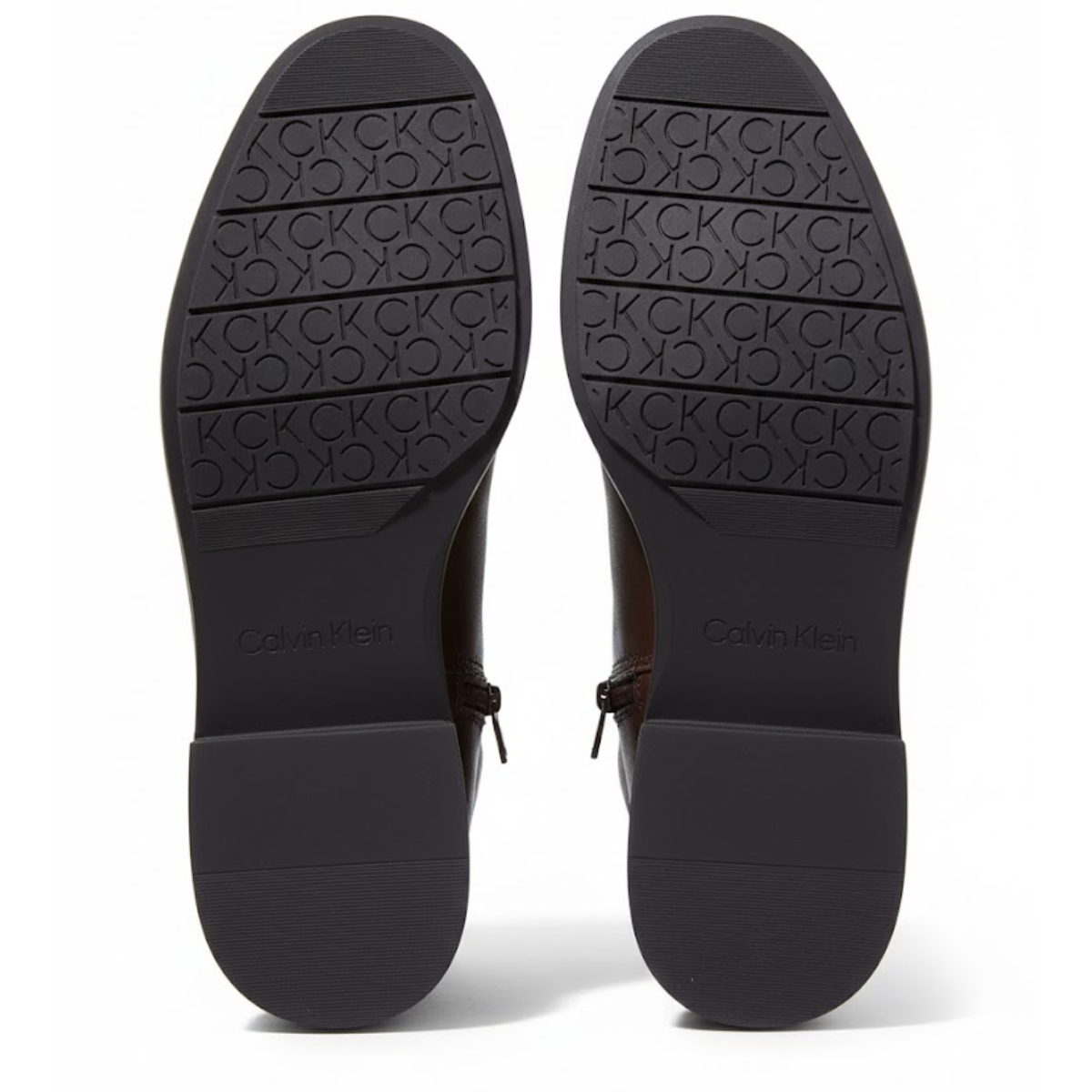 Calvin Klein LOW LEATHER ANKLE BOOTS - BRN