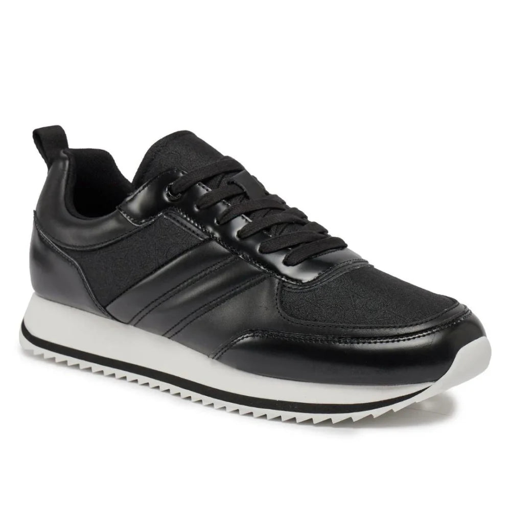 Calvin Klein Low Top Lace Up Jaq Mono Trainer HM0HM01343-BLKWHT - 44 / Black - Shoes