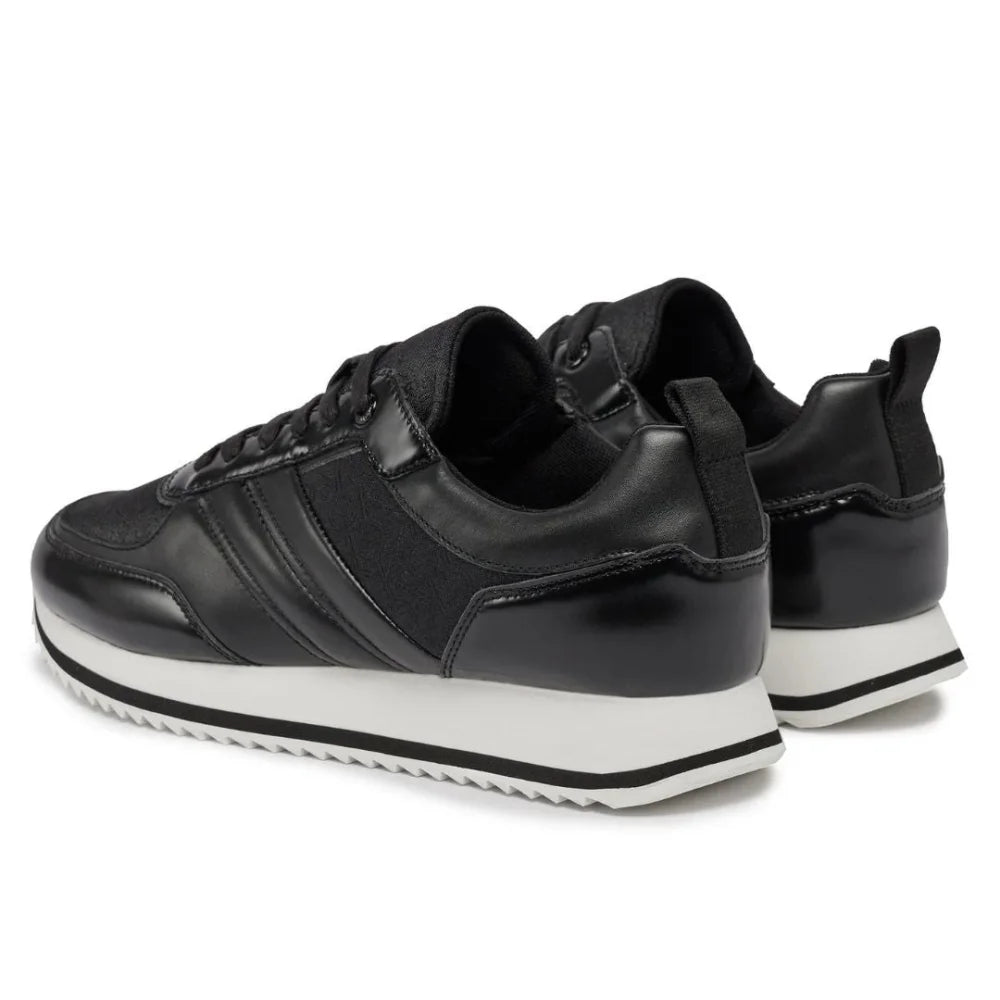 Calvin Klein Low Top Lace Up Jaq Mono Trainer HM0HM01343-BLKWHT - 44 / Black - Shoes