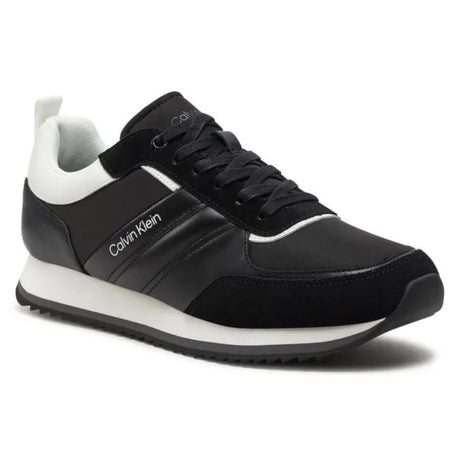 Calvin Klein Low Top Lace Up Mix Trainer - BLK