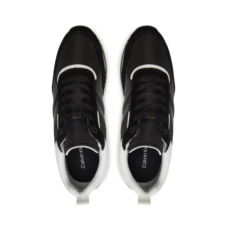 Calvin Klein Low Top Lace Up Mix Trainer - BLK