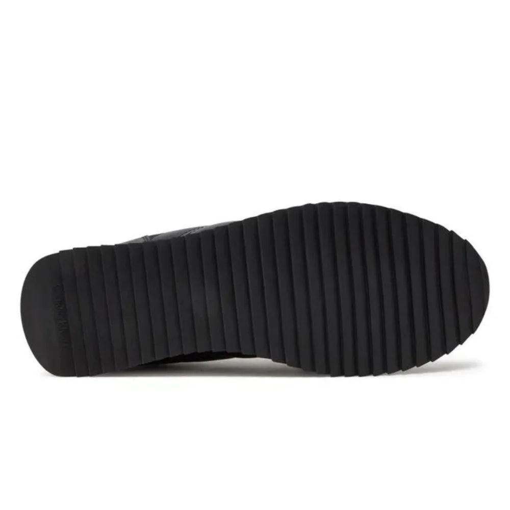 Calvin Klein Low Top Lace Up Mix Trainer - BLK