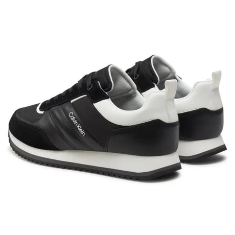 Calvin Klein Low Top Lace Up Mix Trainer - BLK