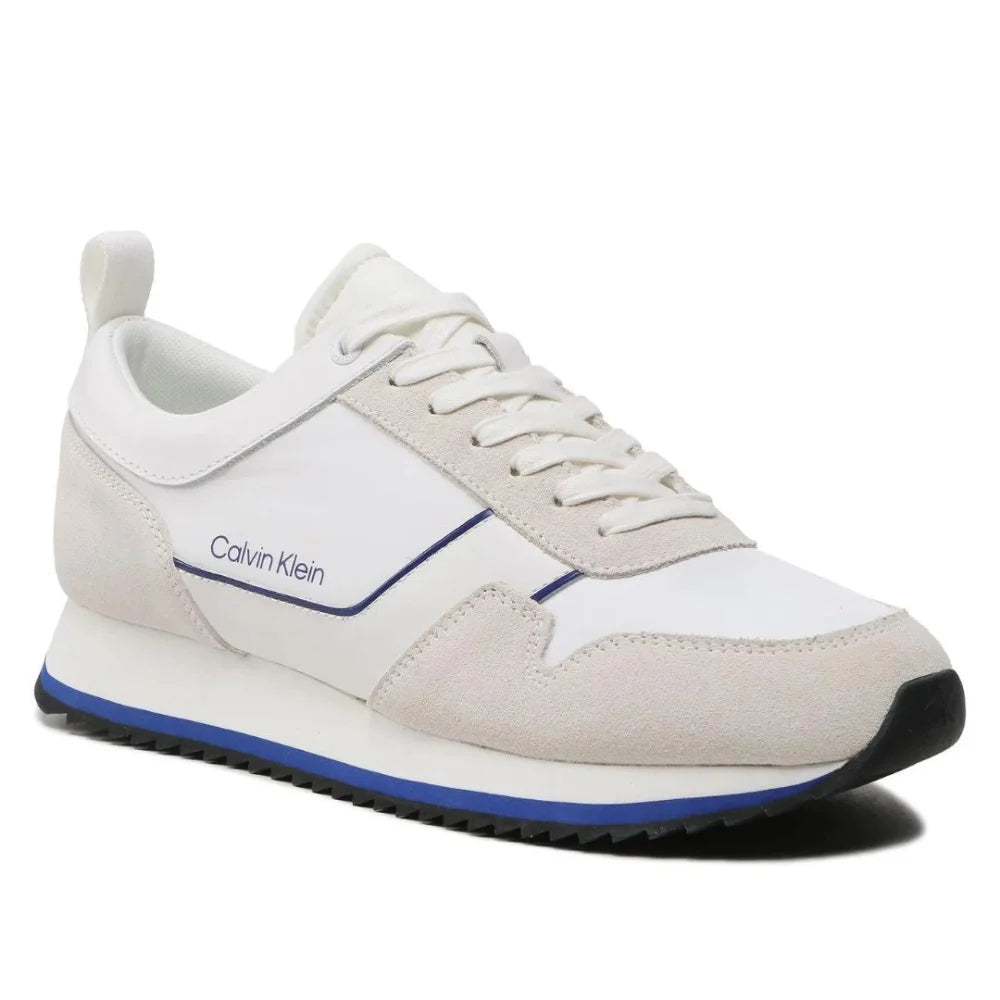 Calvin Klein Low Top Lace Up Mix Trainer HM0HM00985 - WHT - Shoes