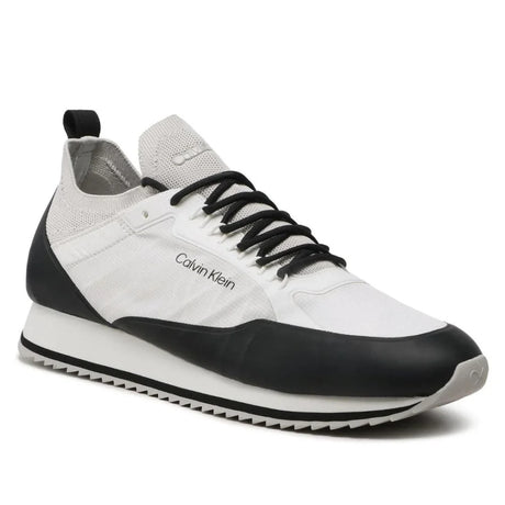 Calvin Klein Low Top Lace Up Nylon Trainer HM0HM00921-BLKWHT - 47 / Black/ White