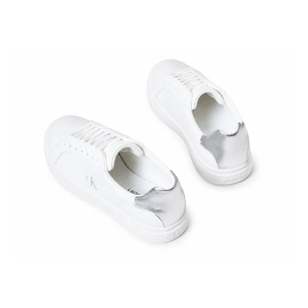 Calvin Klein Low-top Leather Sneakers Women HW0HW02845 - WHTSLV