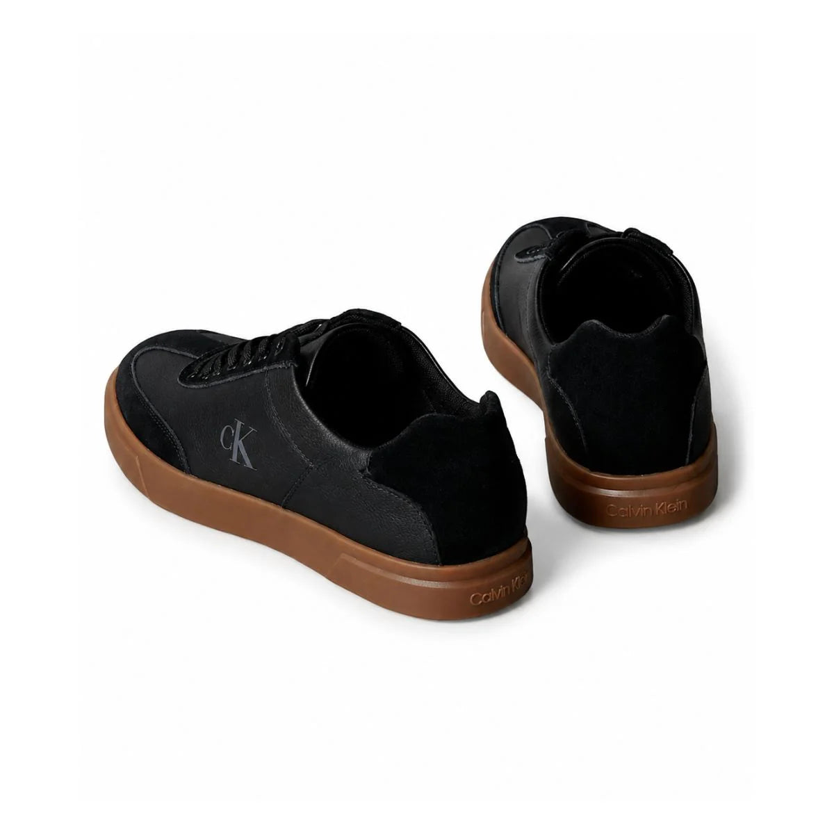 Calvin Klein Low Flat Base Leather Women Sneakers Blk JLOOD.COM Calvin Klein Low Flat Base Leather Women Sneakers Blk JLOOD.COM