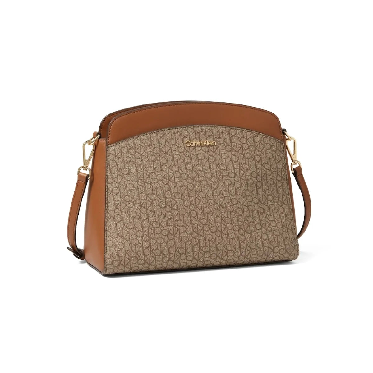 Calvin Klein Lucy Triple Compartment Crossbody Women - BEG - Brown
