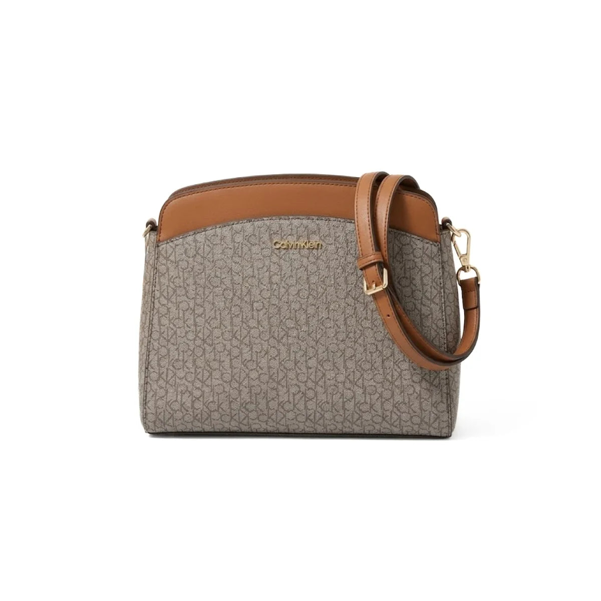 Calvin Klein Lucy Triple Compartment Crossbody Women - BEG - Brown