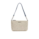 Calvin Klein Metallic Chain Accent Sling Bag Crossbody Women - BEG - Beige-Blue