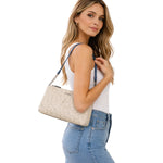 Calvin Klein Metallic Chain Accent Sling Bag Crossbody Women - BEG - Beige-Blue