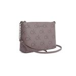 Calvin Klein Metallic Chain Accent Sling Bag Crossbody Women - DRKBEG - Dark-Beige