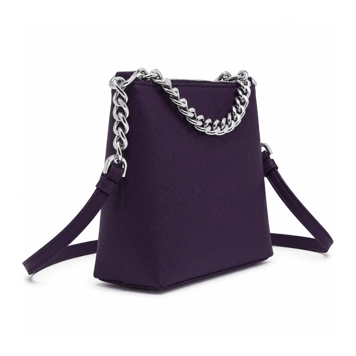 Calvin Klein Metallic Chain Accent Sling Bag Crossbody Women -PRL - Purple