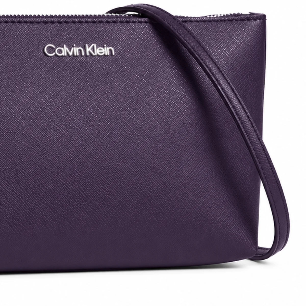 Calvin Klein Metallic Chain Accent Sling Bag Crossbody Women -PRL - Purple