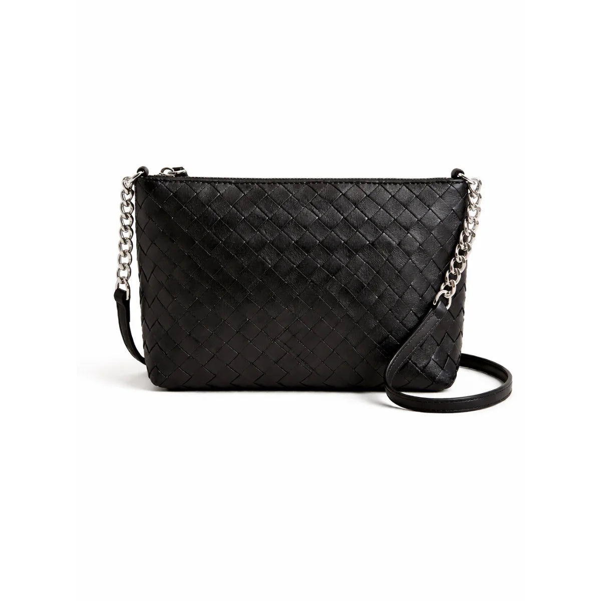 Calvin Klein Metallic Chain2 Accent Sling Bag Crossbody Women - BLK - Black