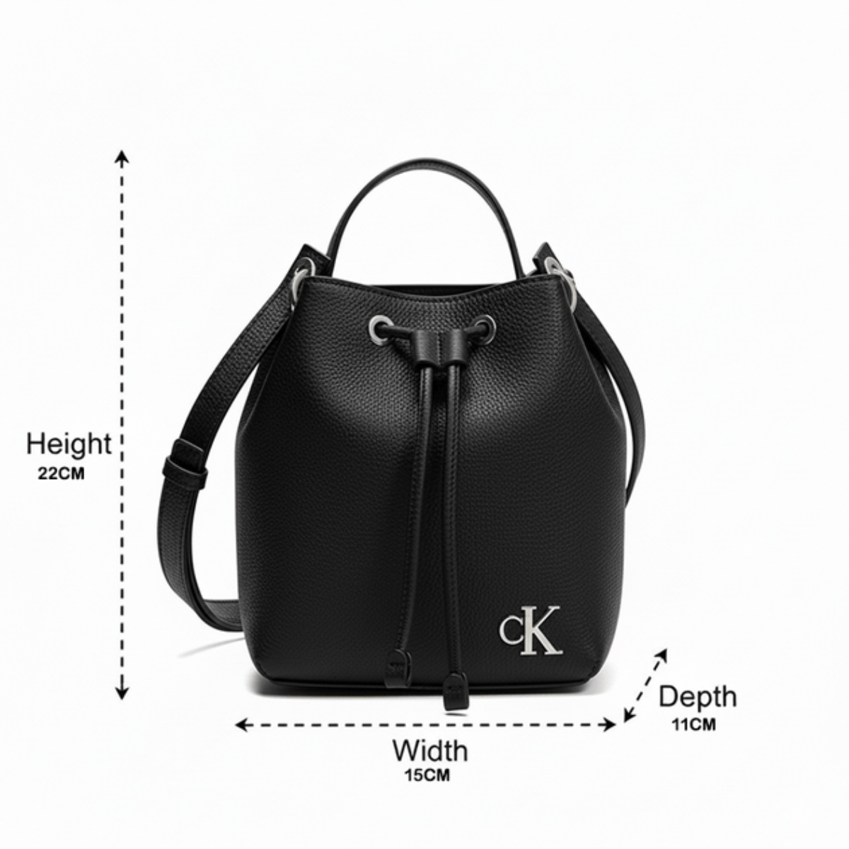 Calvin Klein Minimal Monogram Bucket Bag Women - BLK - Black