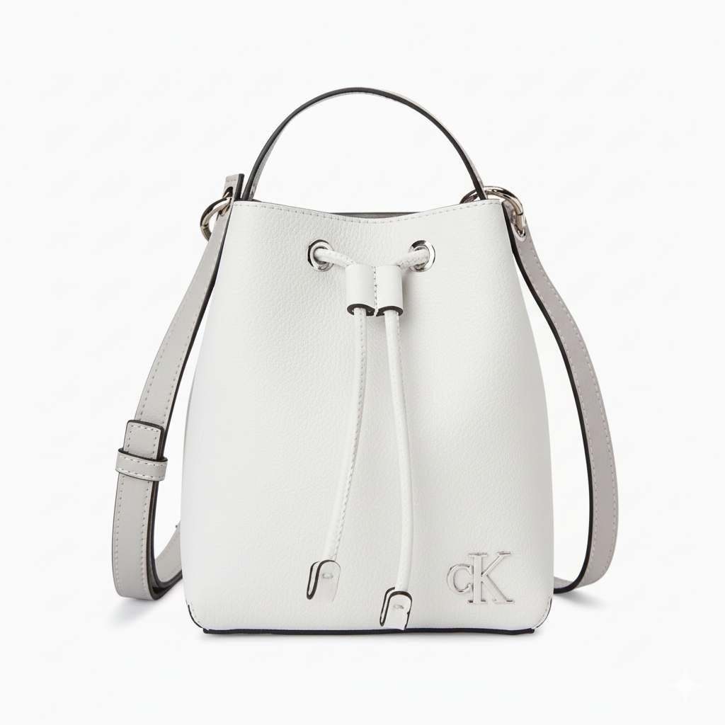Calvin Klein Minimal Monogram Bucket Bag Women - WHT - White