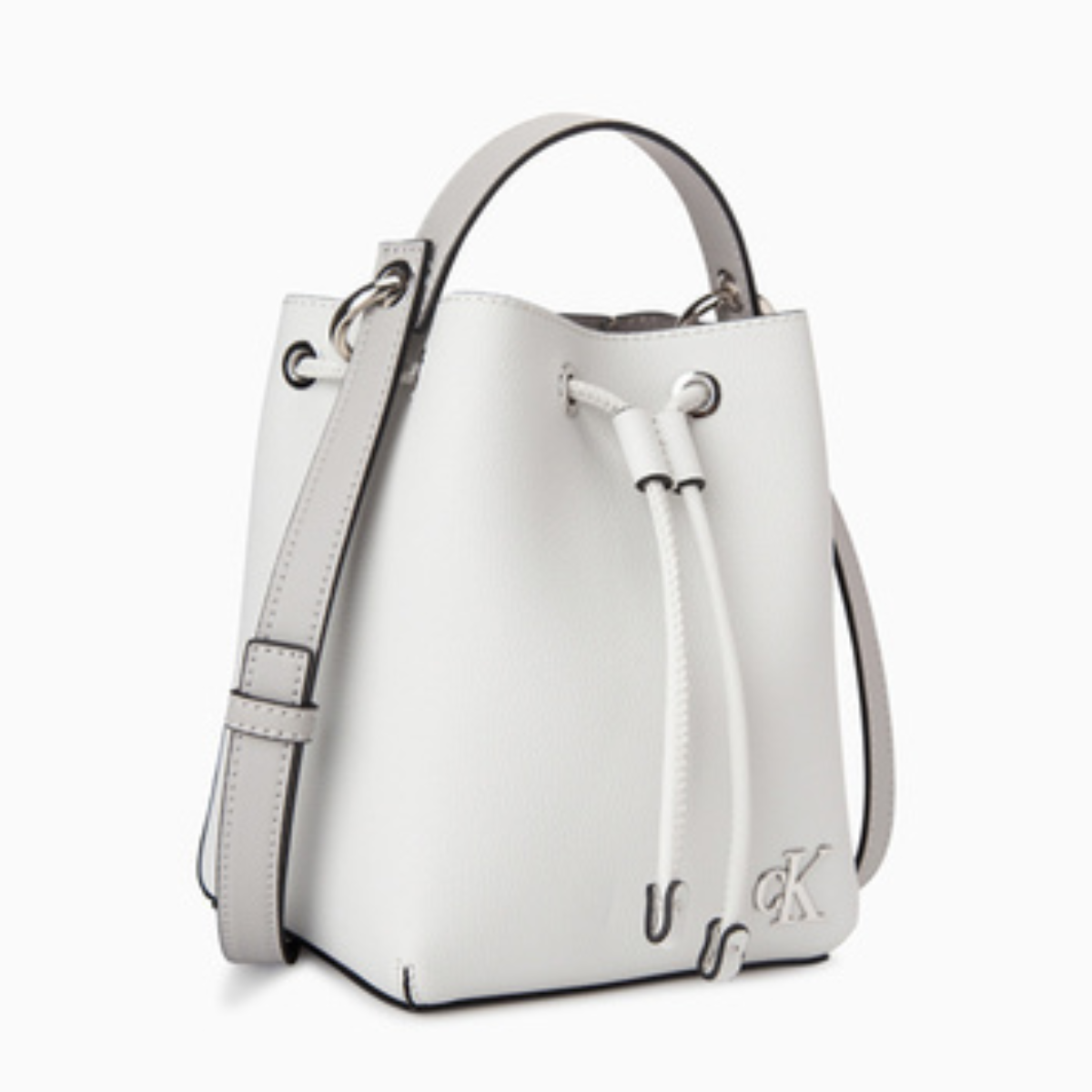 Calvin Klein Minimal Monogram Bucket Bag Women - WHT - White