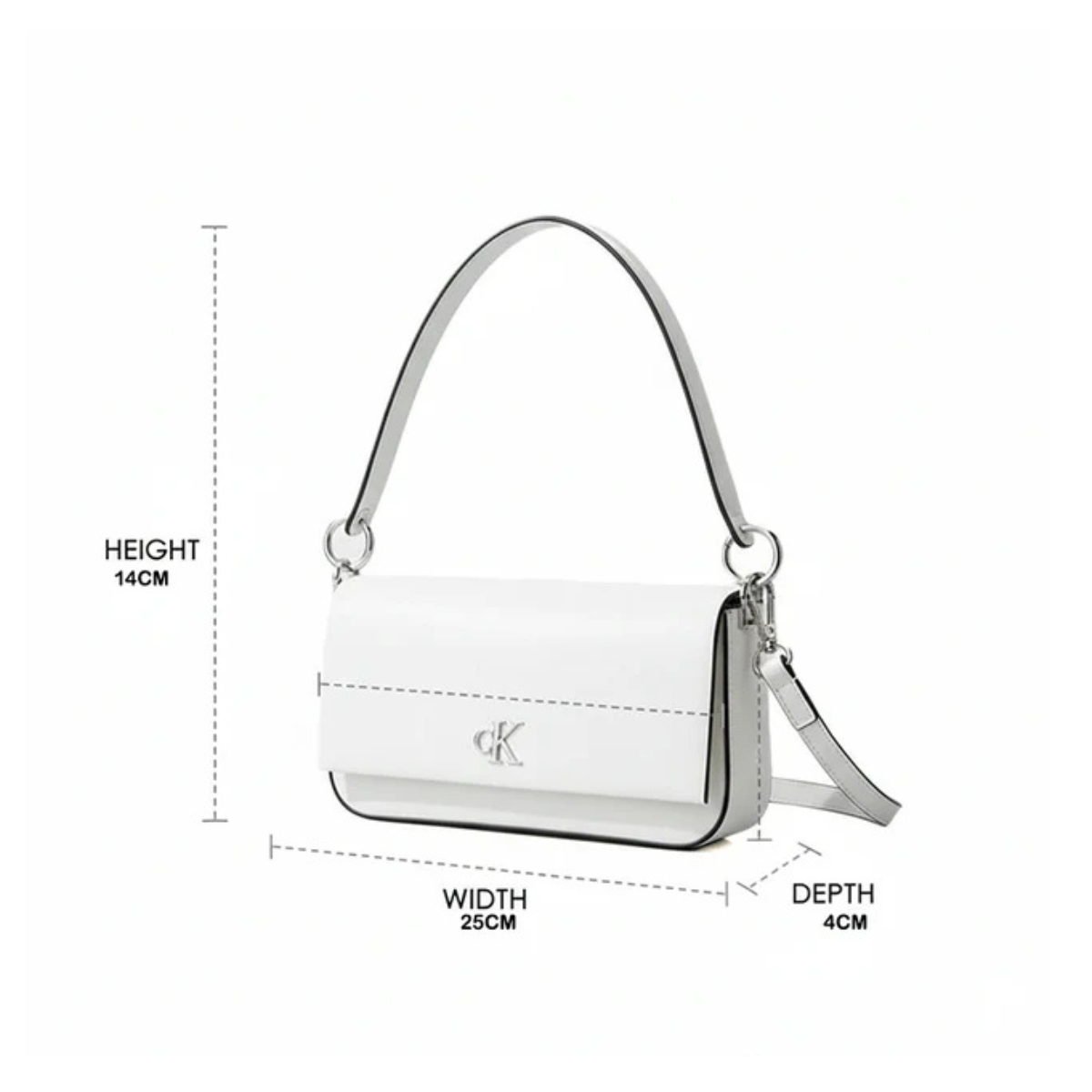 Calvin Klein Minimal Monogram Shoulder Bag Women - WHT - White
