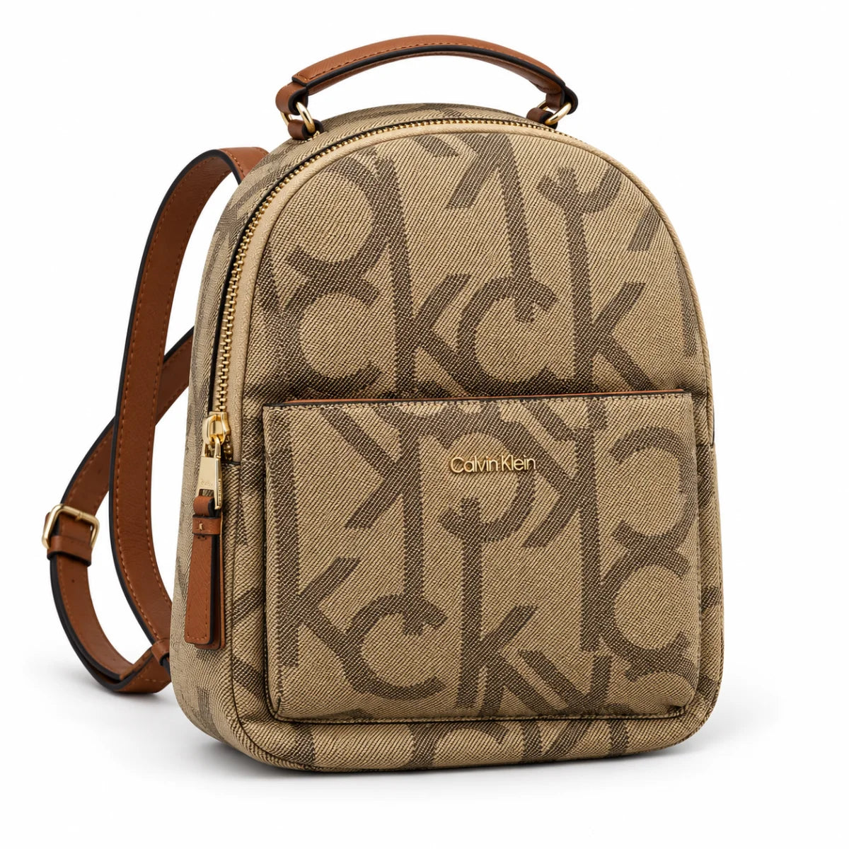 Calvin Klein Monogram Backpack Bag Women - BGE - Beige