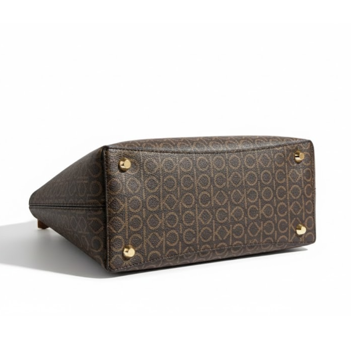 Calvin Klein Monogram Gillian Signature Satchel Handbag Women - BRN - Brown