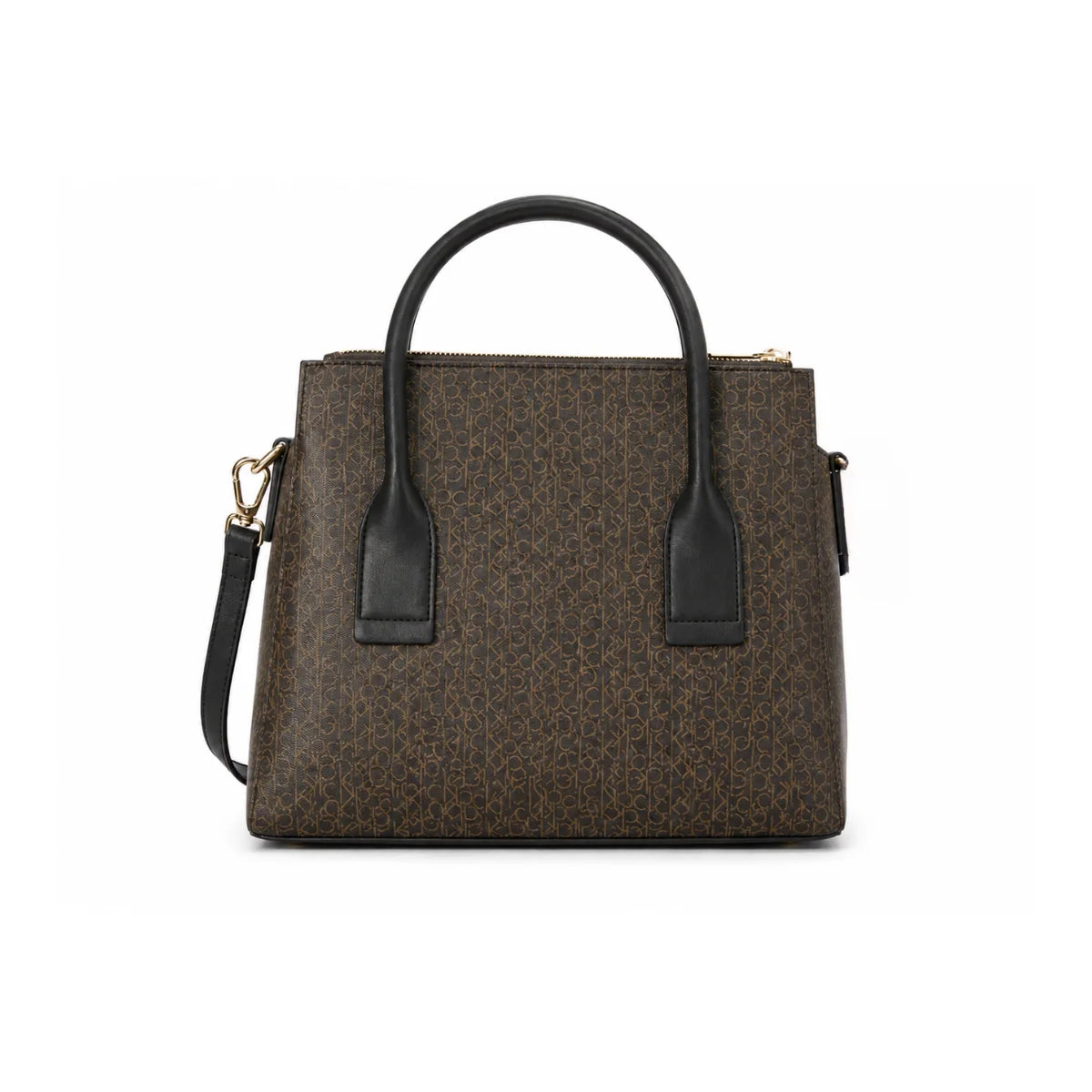 Calvin Klein Monogram Leather Shoulder Bag Women - BRN - Brown