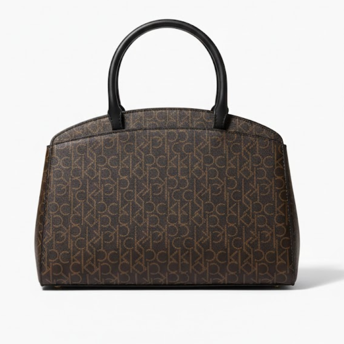 Calvin Klein Monogram Leather Shoulder Bag Women - BRN - Brown