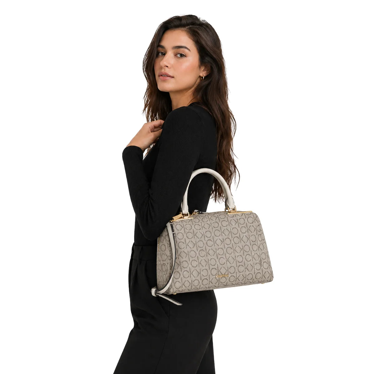 Calvin Klein Monogram Print Crossbody Women - BEG - Beige