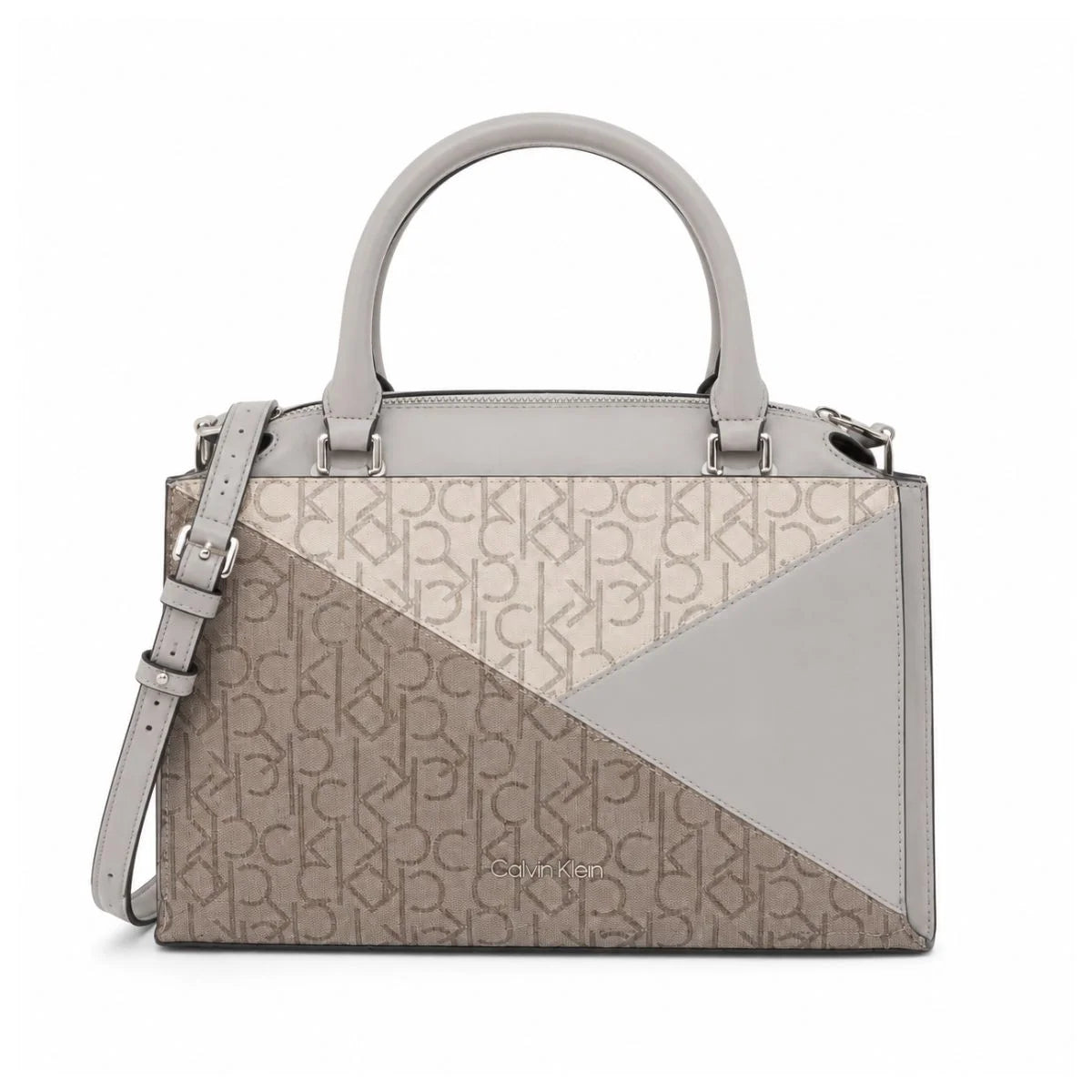 Calvin Klein Monogram Print Crossbody Women - BEGGRY - Beige-Gray