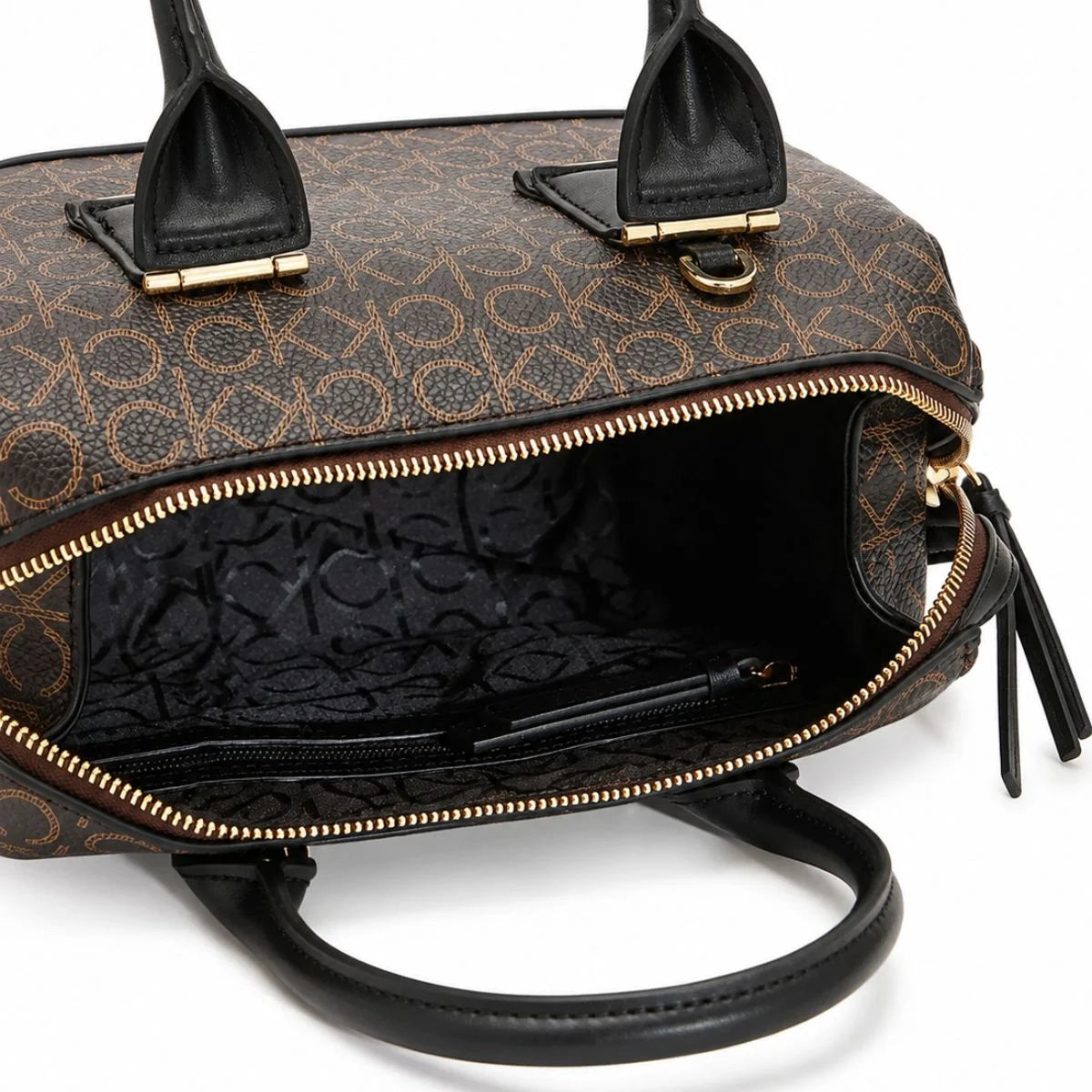 Calvin Klein Monogram Print Crossbody Women - BRNBLK - Brown-Black