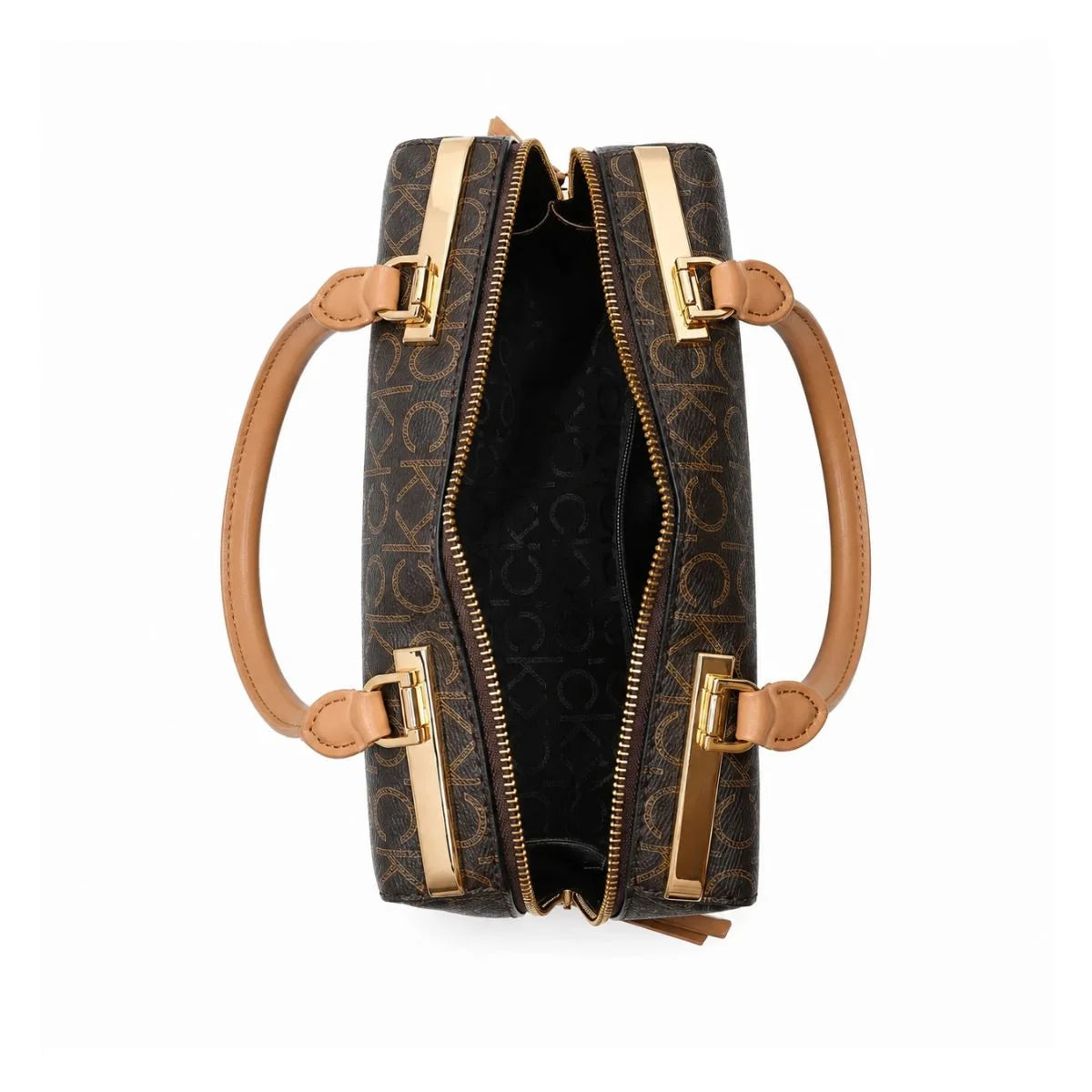 Calvin Klein Monogram Print Crossbody Women - BRNTAN - Brown-Tan