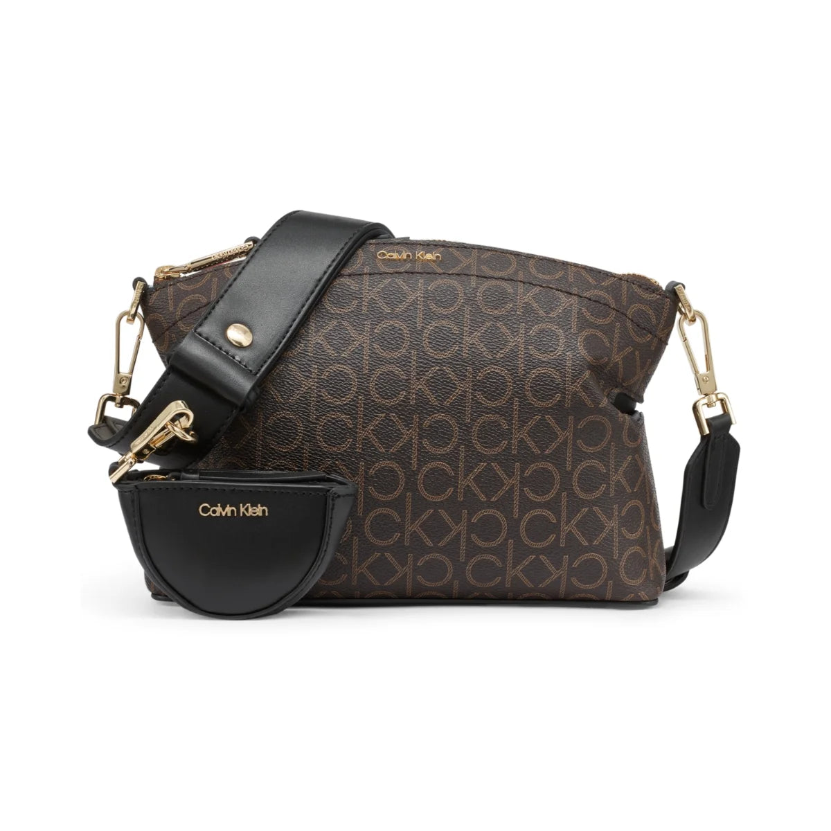 Calvin Klein Monogram Print Cypress Crossbody Bag Women - BRN - Brown