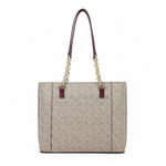 Calvin Klein Monogram Print Tote Bag Shoulder Bag Women - BEG - Beige