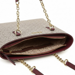 Calvin Klein Monogram Print Tote Bag Shoulder Bag Women - BEG - Beige