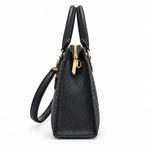 Calvin Klein Monogram Satchel Handbag Bag Women - BLK - Black