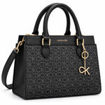 Calvin Klein Monogram Satchel Handbag Bag Women - BLK - Black
