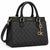 Calvin Klein Monogram Satchel Handbag Bag Women - BLK - Black