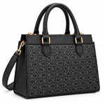 Calvin Klein Monogram Satchel Handbag Bag Women - BLK - Black