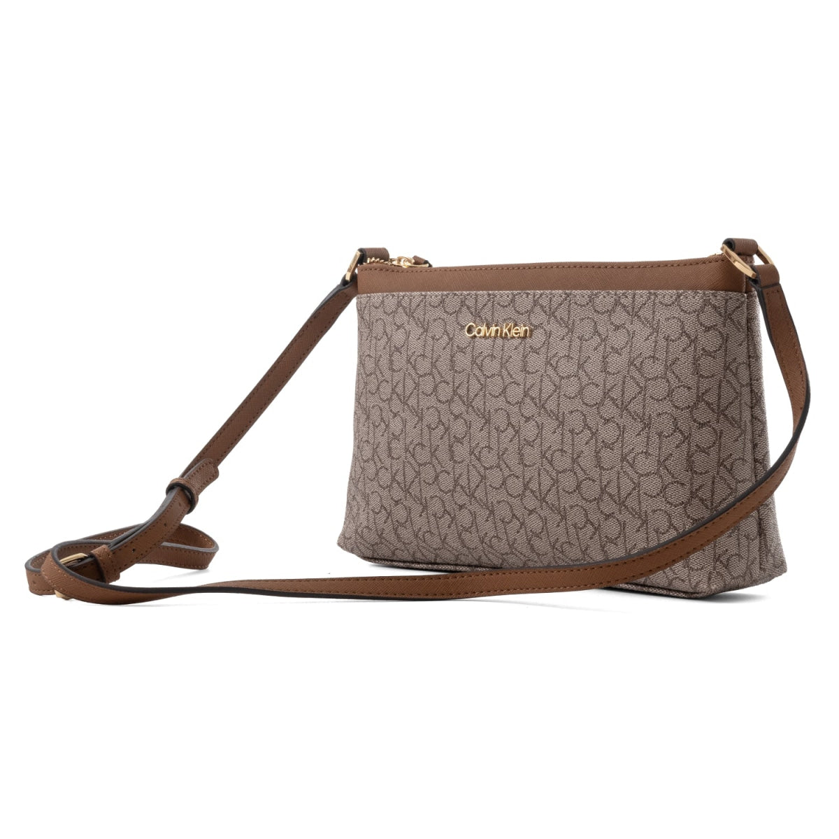 Calvin Klein Monogram Cross Bag Women CB54 - Brown