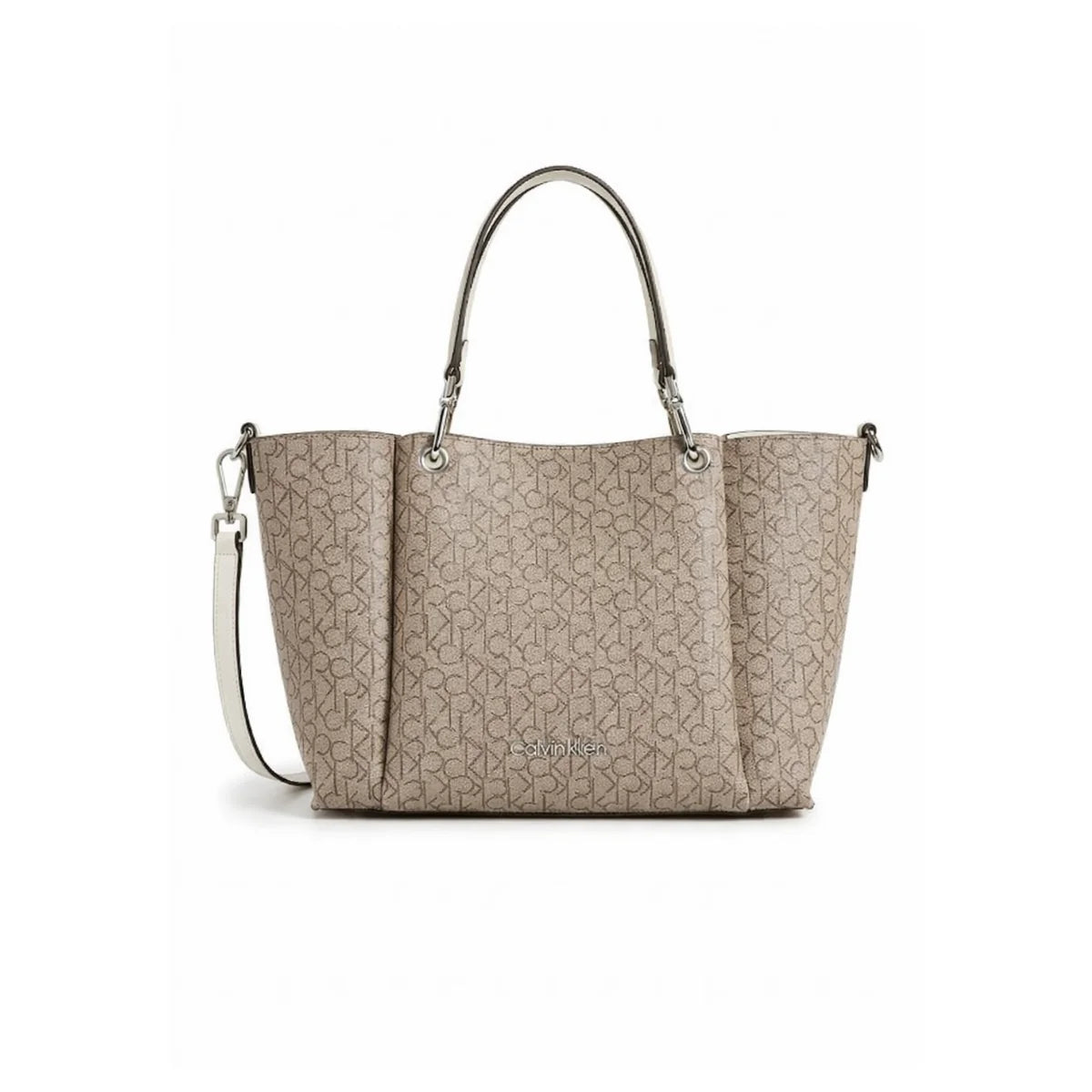 Calvin Klein Monogram Tote Bag - BEG - Beige