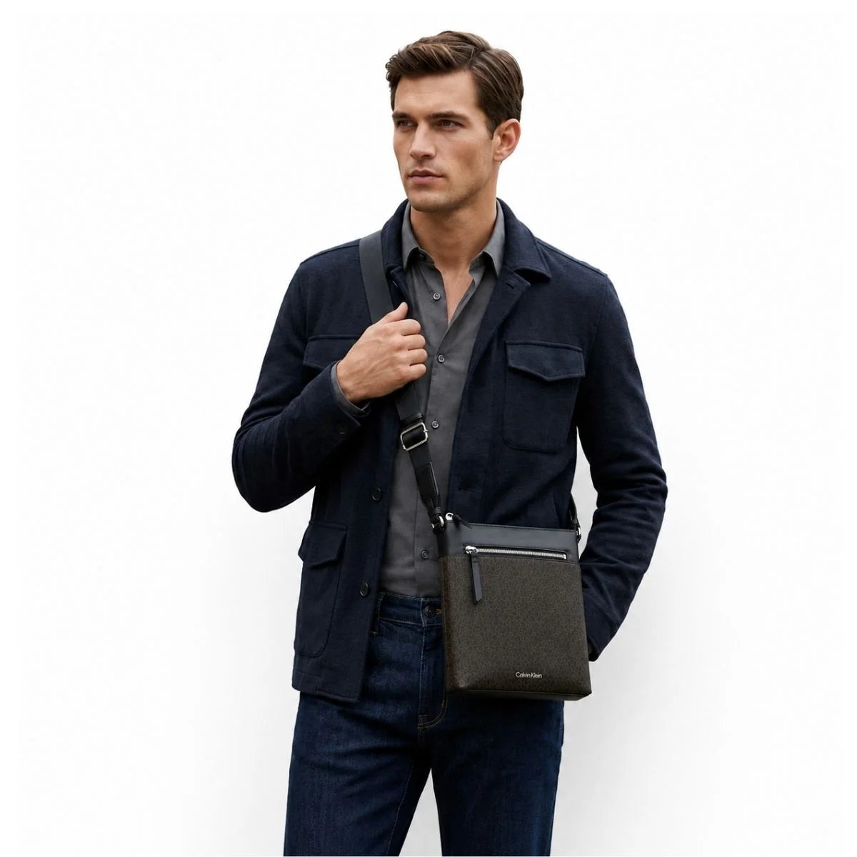 Calvin Klein Monogram Upper Flat Crossbag Men - BRN - Brown