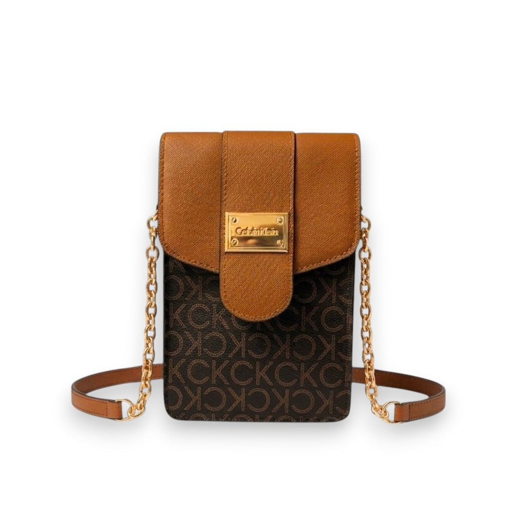 Calvin Klein Must Phone Pouch Crossbody Mono Bag - Brown