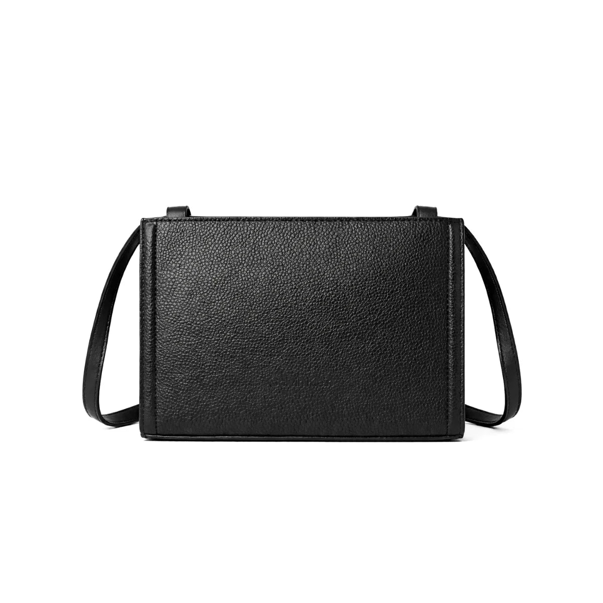 Calvin Klein Pebble Leather Shoulder Bag Women - BLK - Black