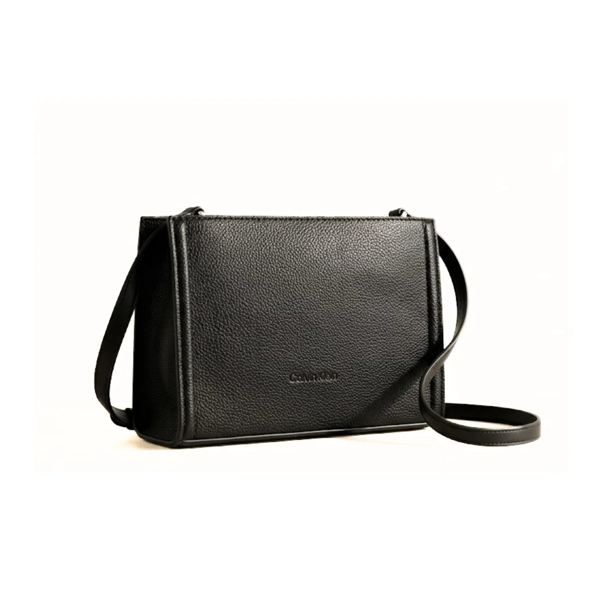 Calvin Klein Pebble Leather Shoulder Bag Women - BLK - Black